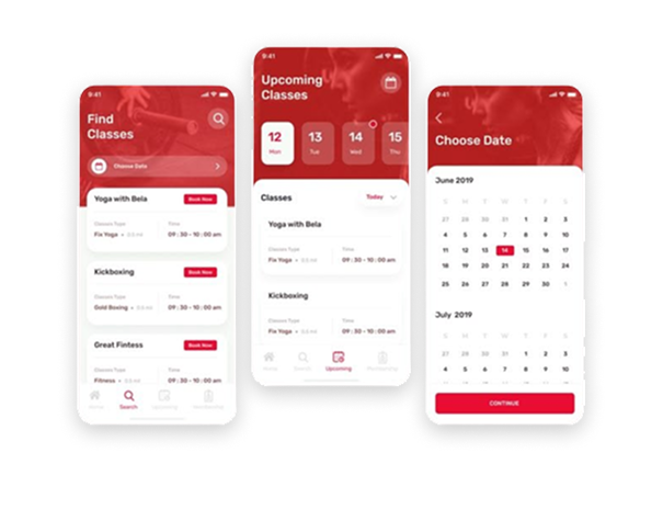 LMS App screens